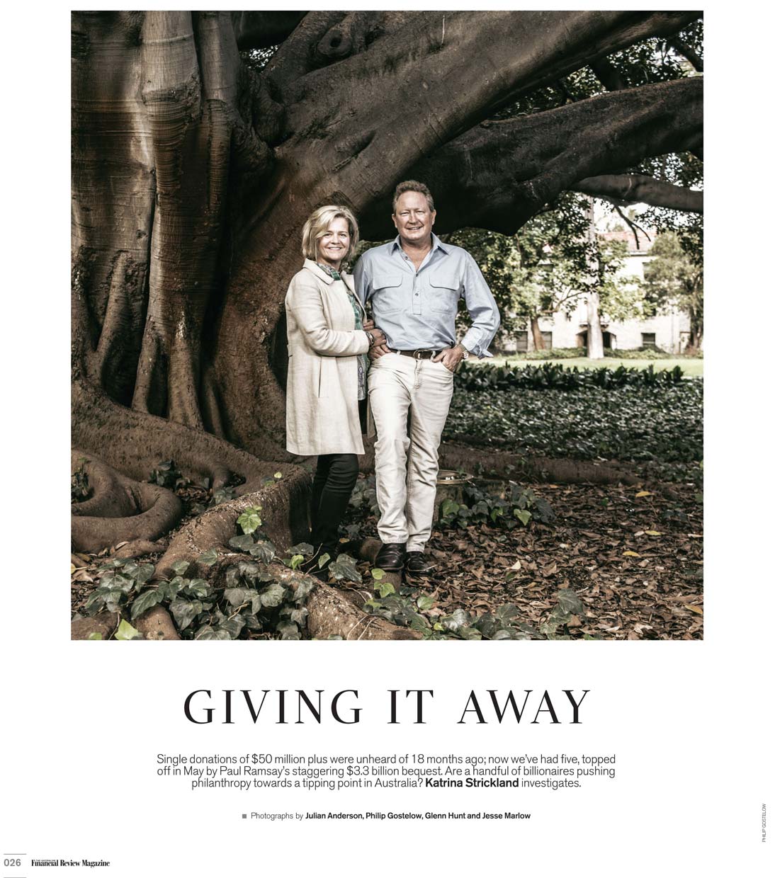 The Australian Financial Review Magazine - Andrew and Nicola Forrest portrait