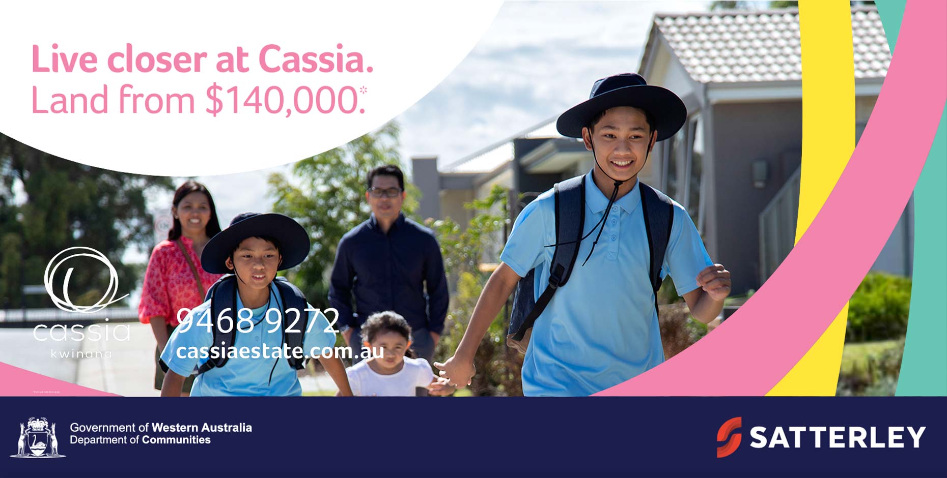 Cassia Rise Housing estate billboard advertisement - lifestyle photography