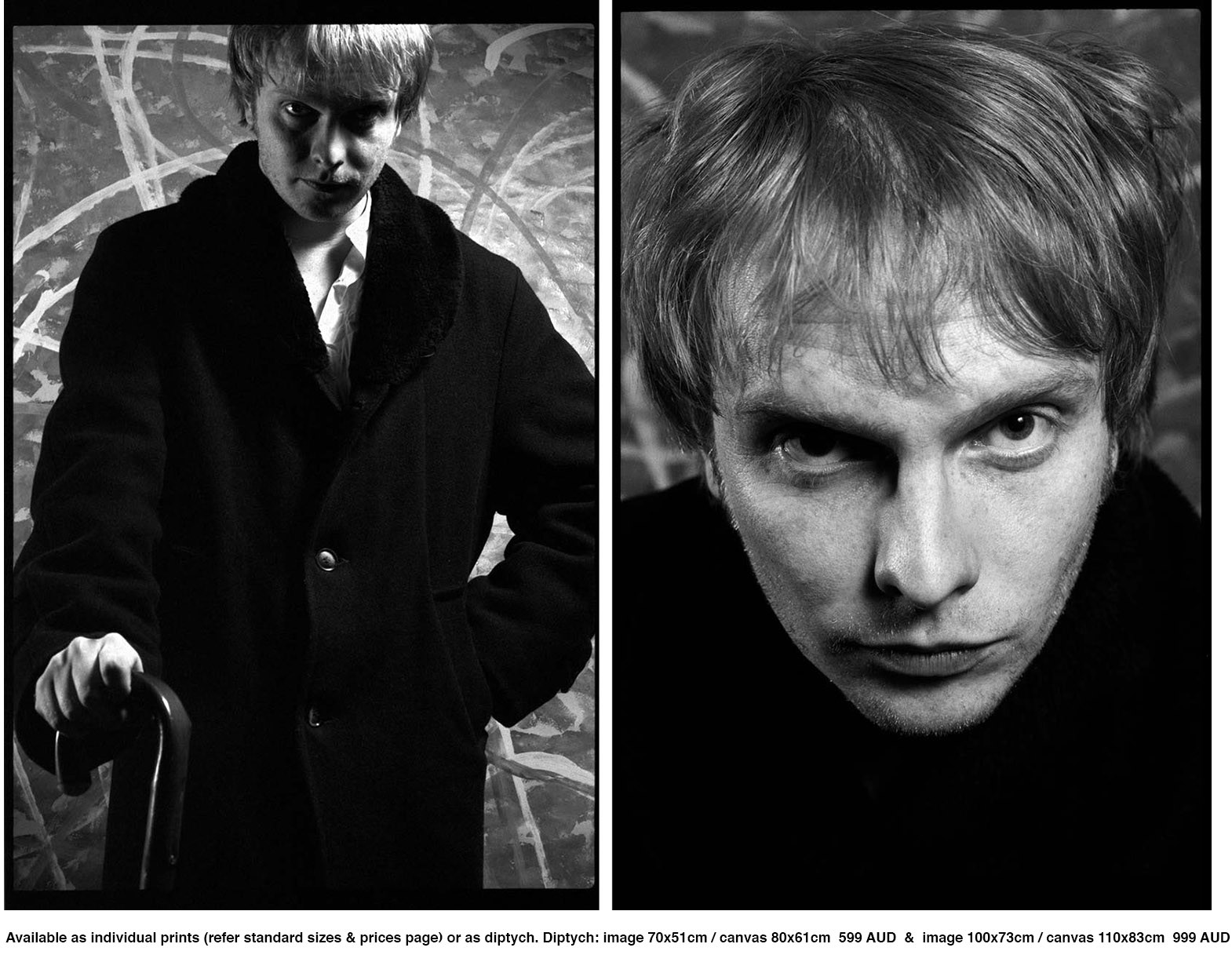 The Auteurs - Luke Haines portrait diptych - 1995 photo print prices