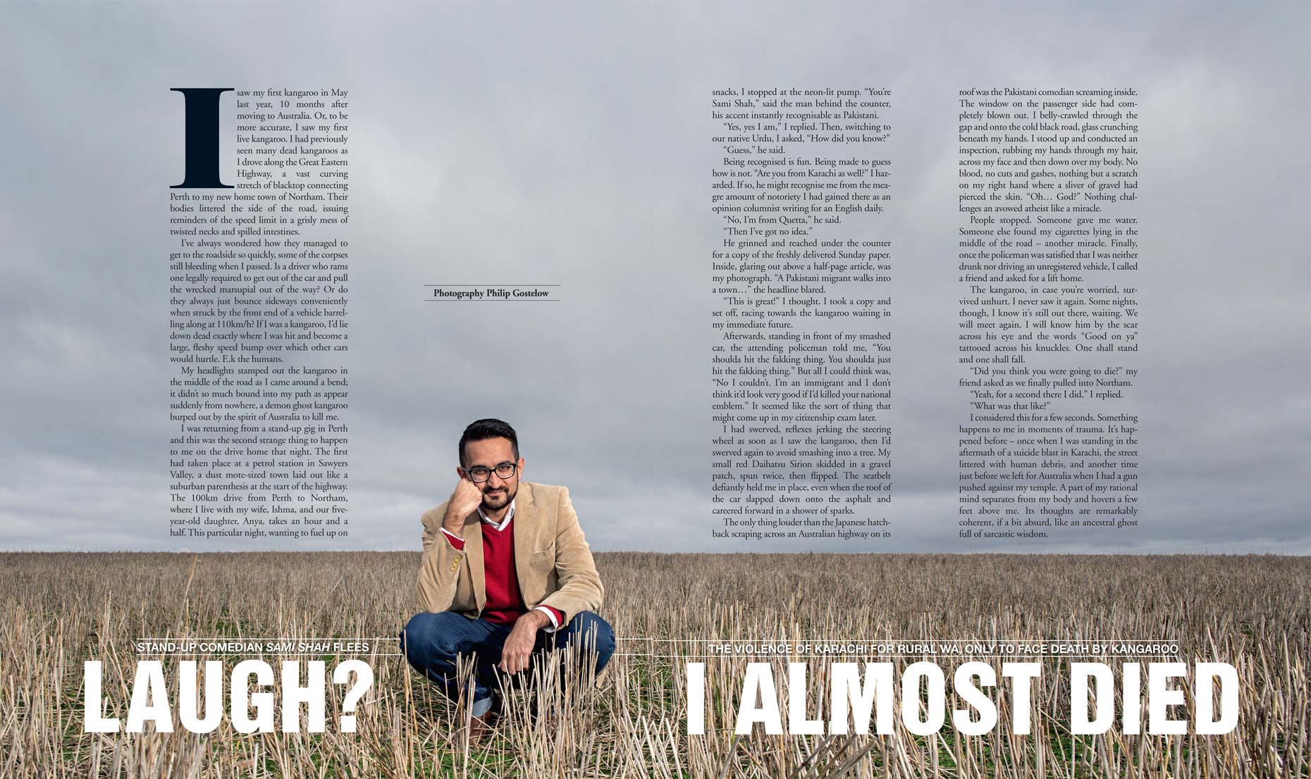 Sami Shah portrait for The Weekend Australian Magazine 19July 2014  