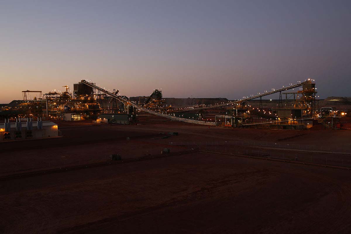Anglo Gold Ashanti gold mine at  dusk - corporate industrial, mining, resource photography by Perth photographer