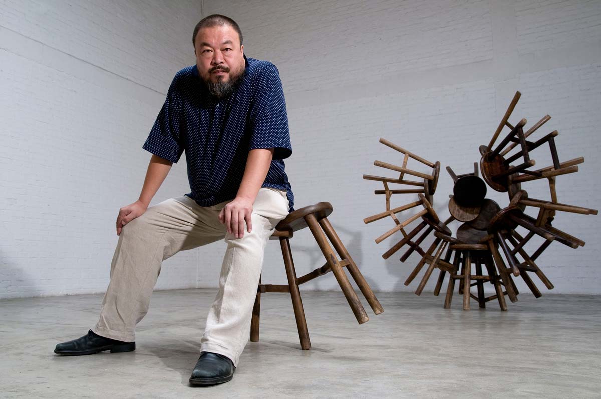 Ai Wei Wei contemporary Chinese artist and dissident photographed in his former Beijing studio 